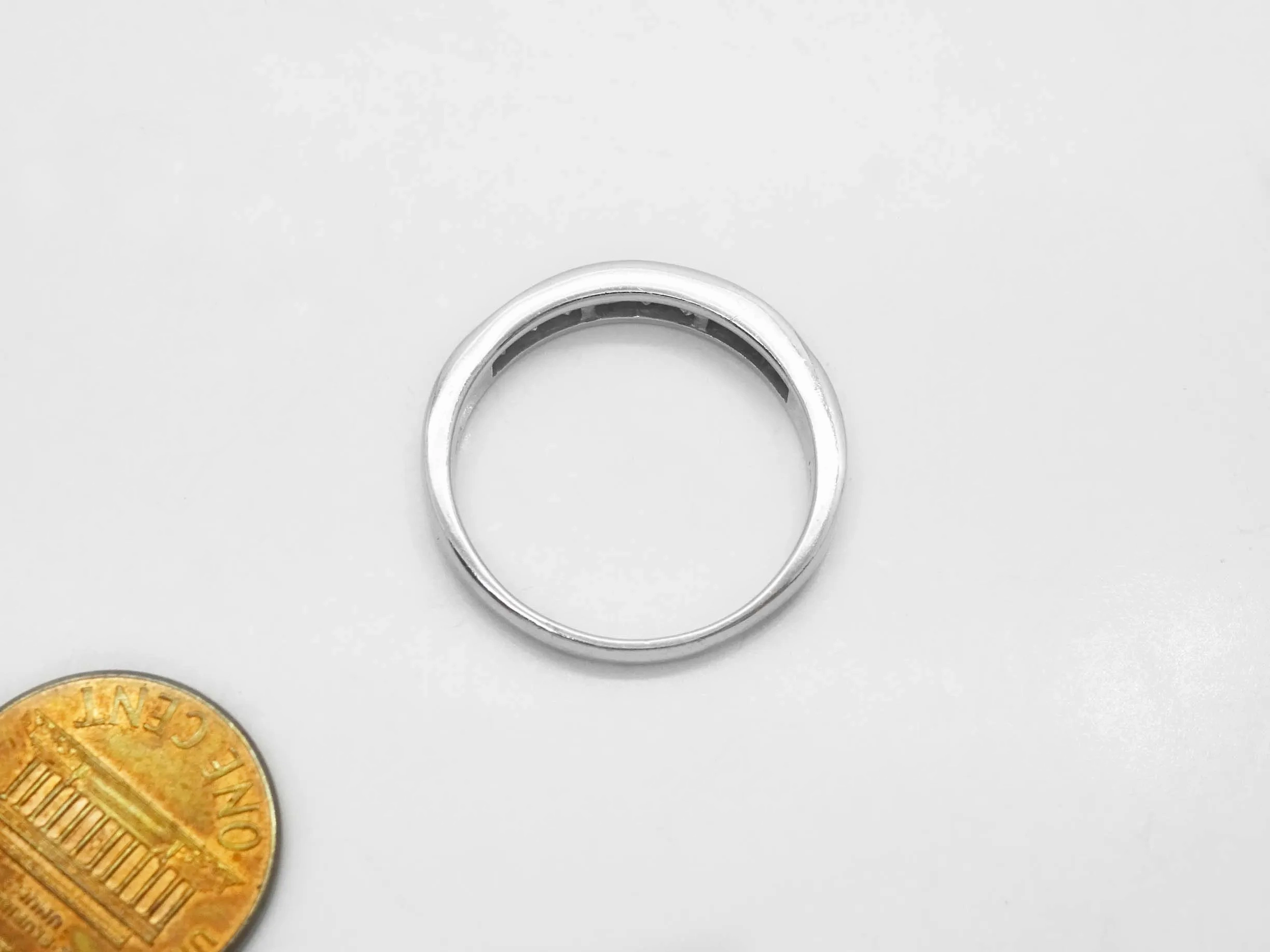 0.75 ctw Natural Diamond Anniversary Band Ring 14k White Gold Size 10.5