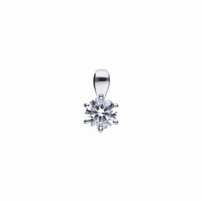 0.75ct Cubic Zirconia Solitaire Silver Pendant texture-silver-ornament  