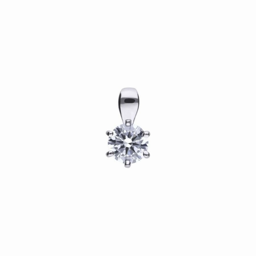 0.75ct Cubic Zirconia Solitaire Silver Pendant texture-silver-ornament  