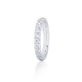 0.75ct Pave Set Round Brilliant Cut Diamond Platinum Half Eternity Ring texture-diamond  