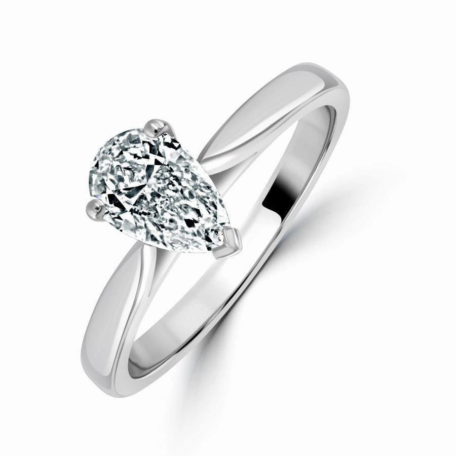 0.80ct Diamond Pear Cut Solitaire Platinum Ring texture-diamond  