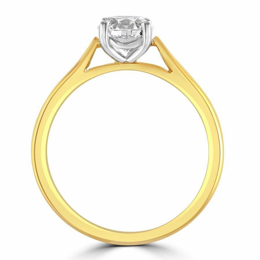 0.90ct Round Brilliant Cut Diamond Solitaire 18ct Yellow Gold Ring