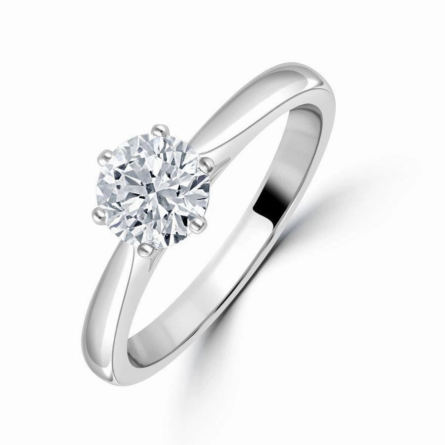 0.90ct Round Brilliant Cut Diamond Solitaire Platinum Ring texture-diamond  