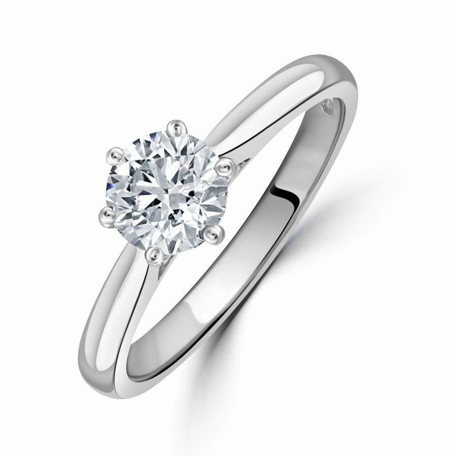 0.90ct Round Brilliant Cut Diamond Solitaire Platinum Ring texture-diamond  