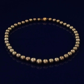 10-11mm Brown Akoya Pearl Necklace with Diamond Clasp texture-pearl  