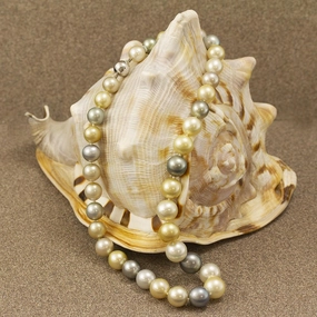 10-13mm Pastel Coloured Cultured South Sea Pearl Necklace 18 texture-pearl  