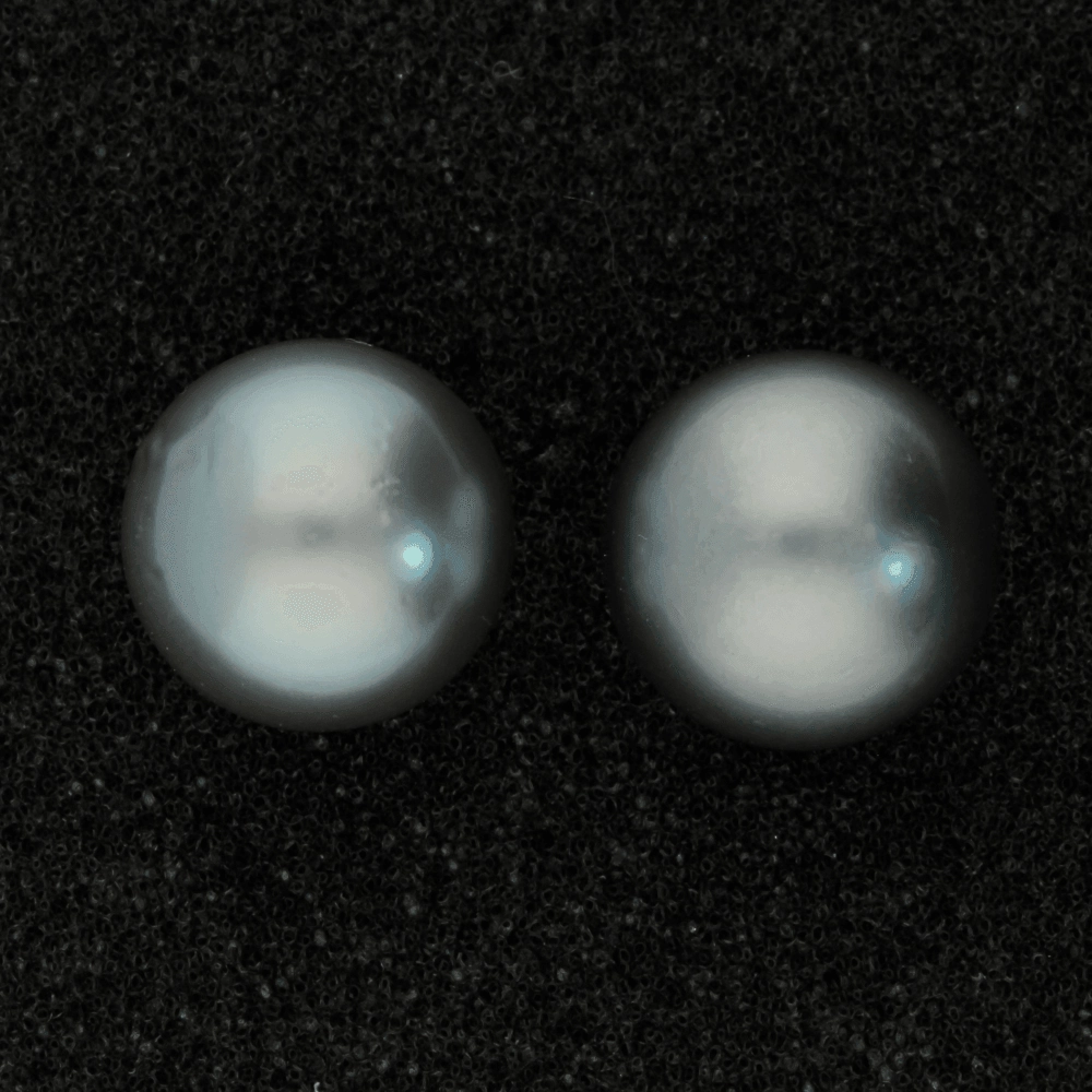 13mm Tahitian Pearl Pale Blue 14ct Stud Earrings texture-pearl  