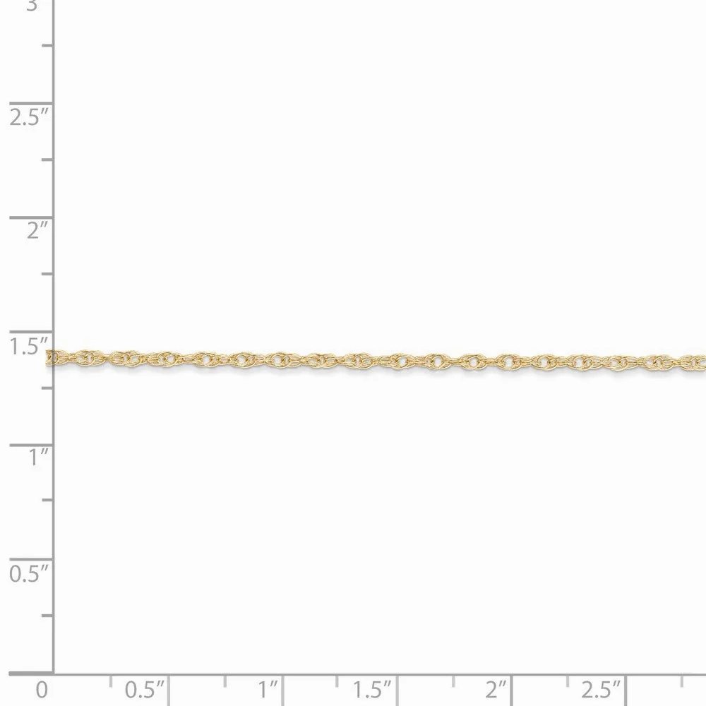 14K 1.35mm Carded Cable Rope Chain | 10RY