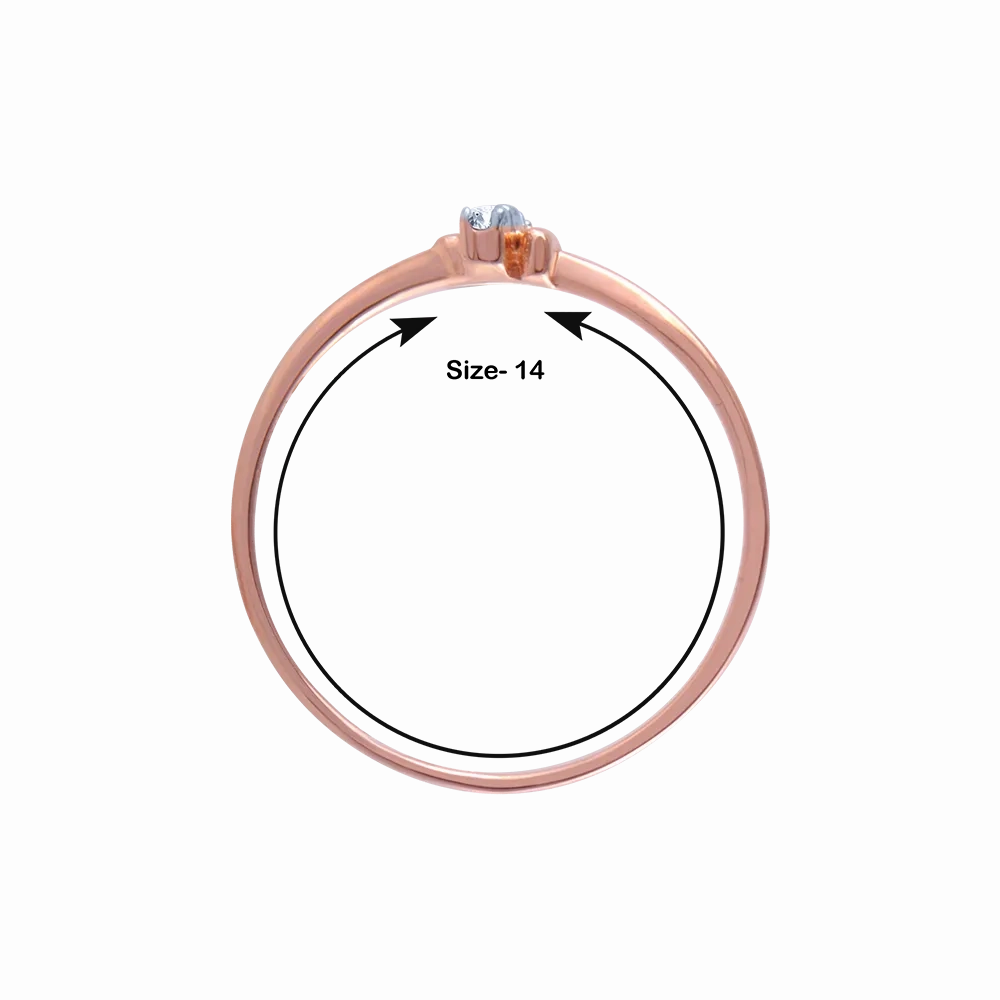 14k (585) Rose Gold And Diamond Ring For Women