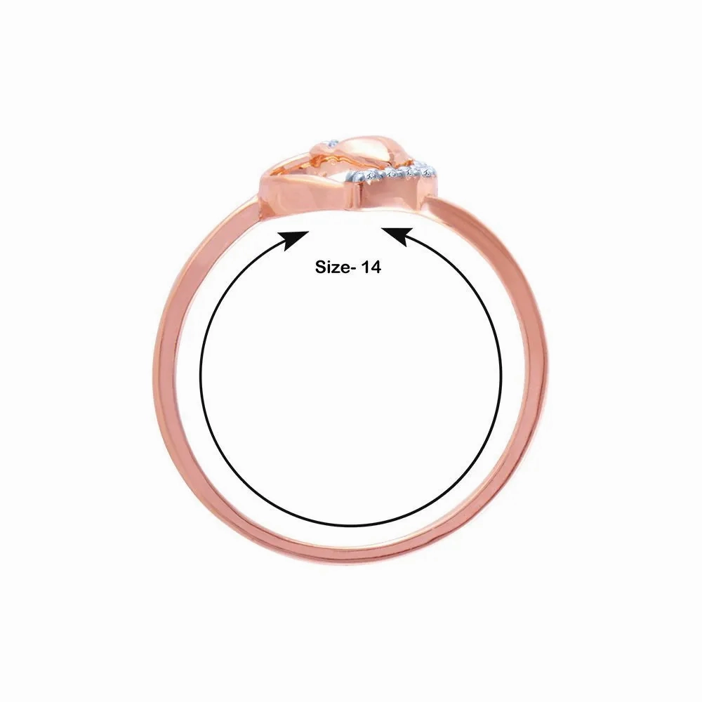 14k (585) Rose Gold And Diamond Ring For Women