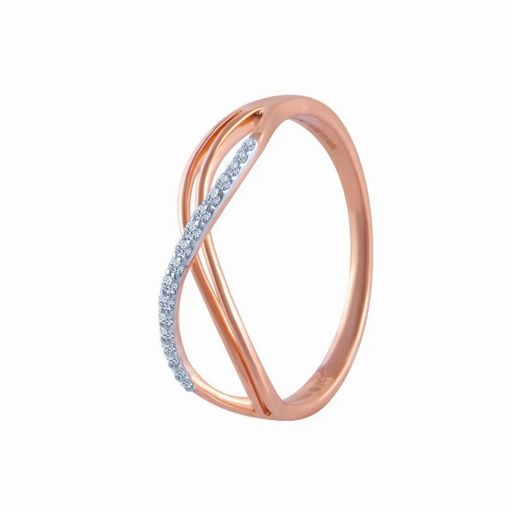 14k (585) Rose Gold And Diamond Ring For Women