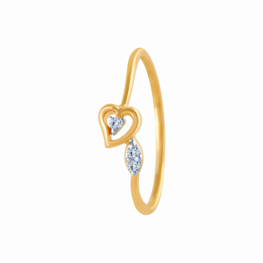 14k (585) Yellow Gold And Diamond Ring For Women