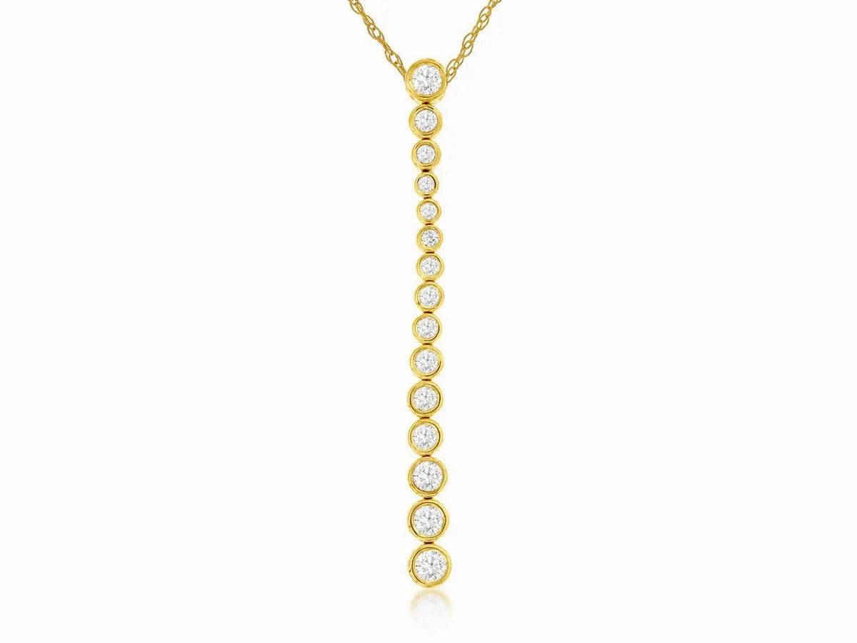 14K DIAMOND STICK NECKLACE