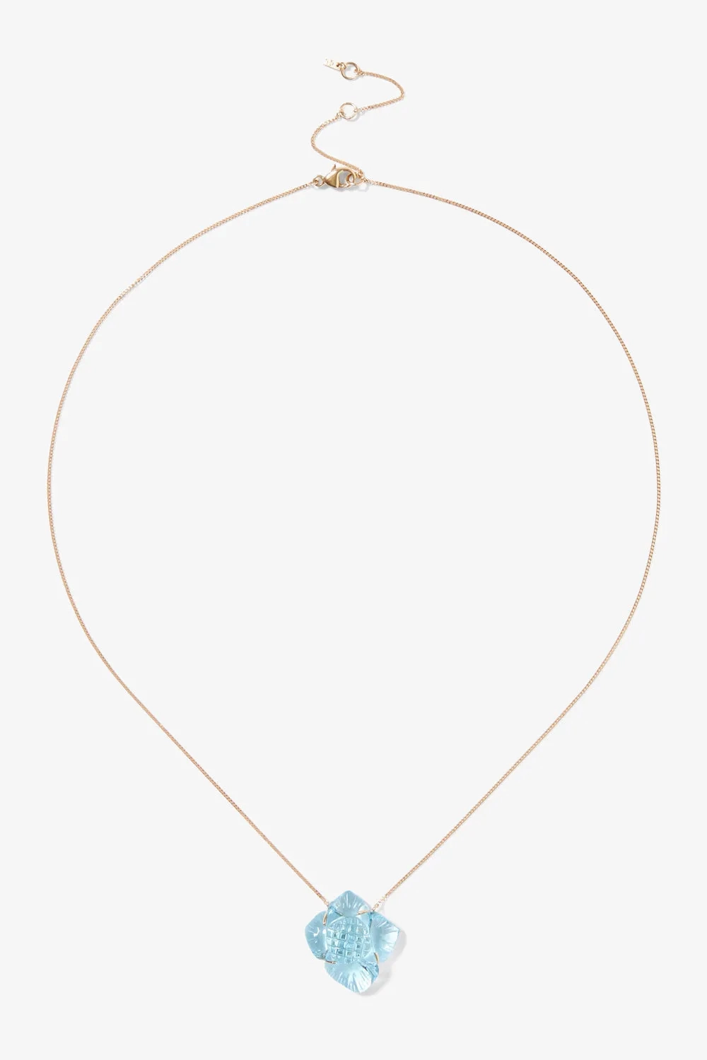 14k Gardenia Necklace Blue Topaz