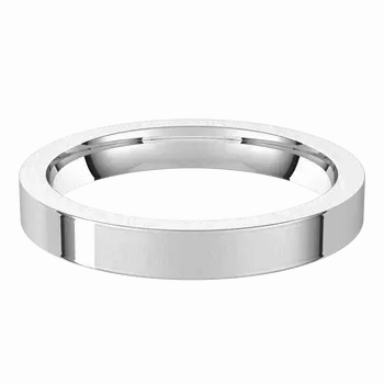 14K Gold 3 mm Flat Shape Light Comfort Fit Band