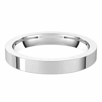 14K Gold 3 mm Flat Shape Light Comfort Fit Band