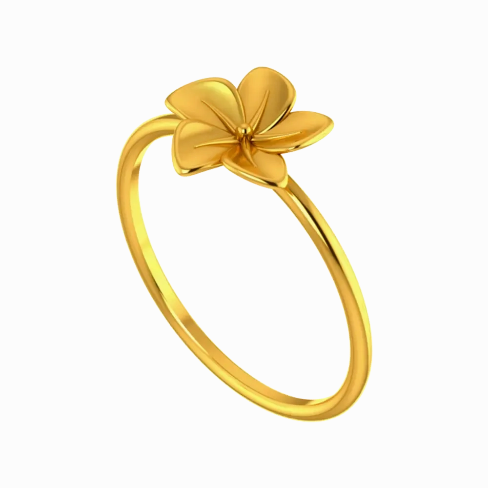 14k Gold Floral Ring With Beautiful Gold Petals