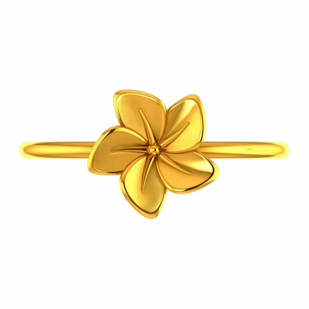 14k Gold Floral Ring With Beautiful Gold Petals
