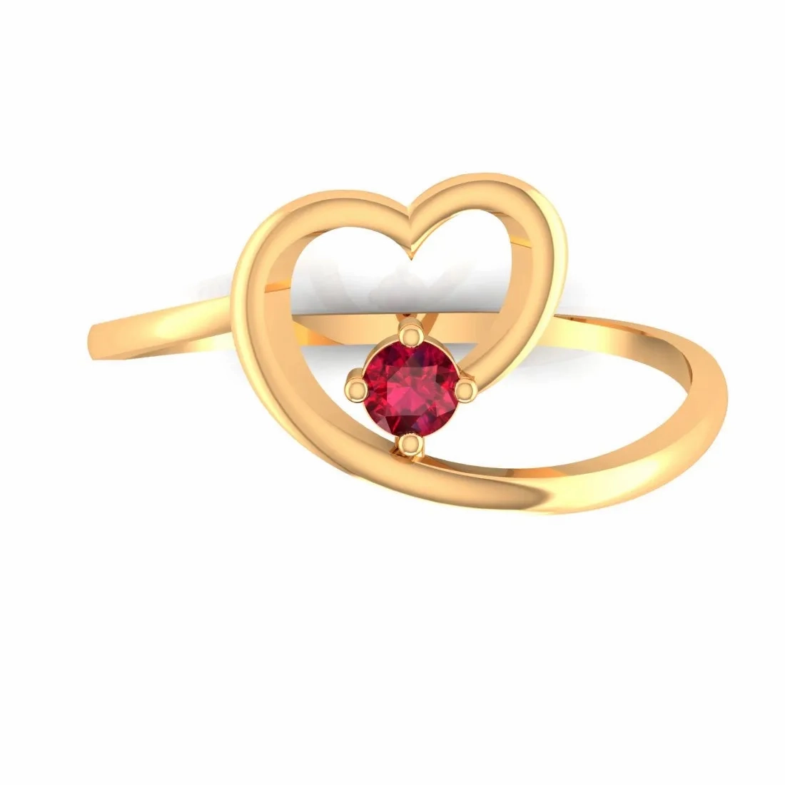 14K Heart-Shaped Yellow Gold Ring for Women - A Symbol of Love and Elegance