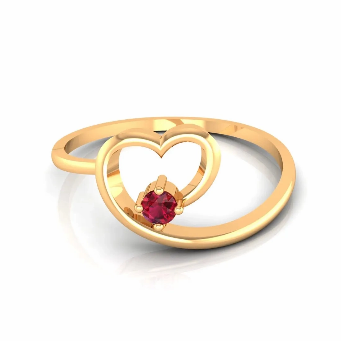 14K Heart-Shaped Yellow Gold Ring for Women - A Symbol of Love and Elegance