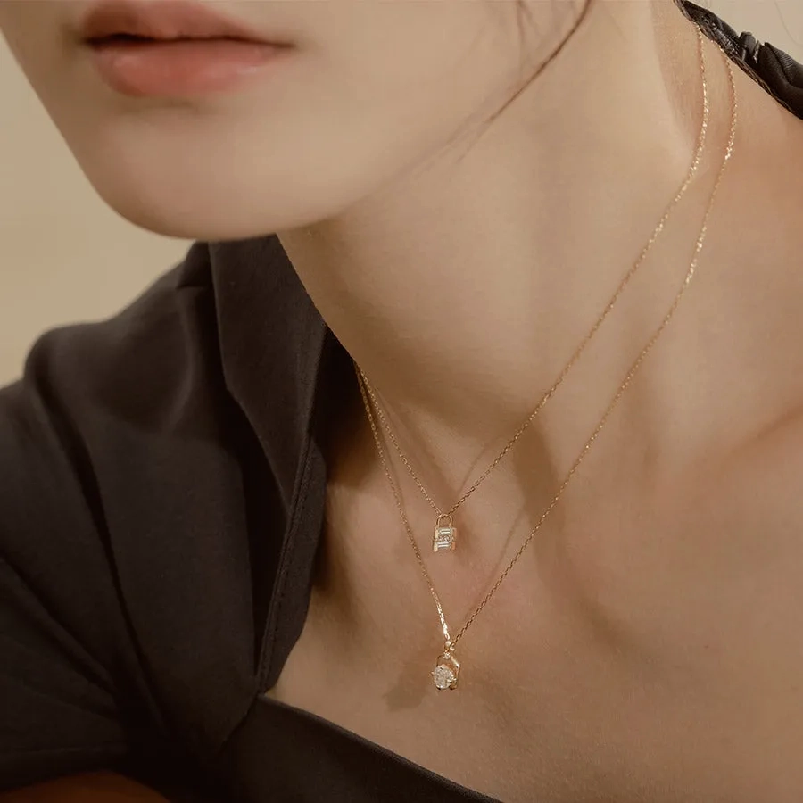 14k Shimmer Lock Necklace