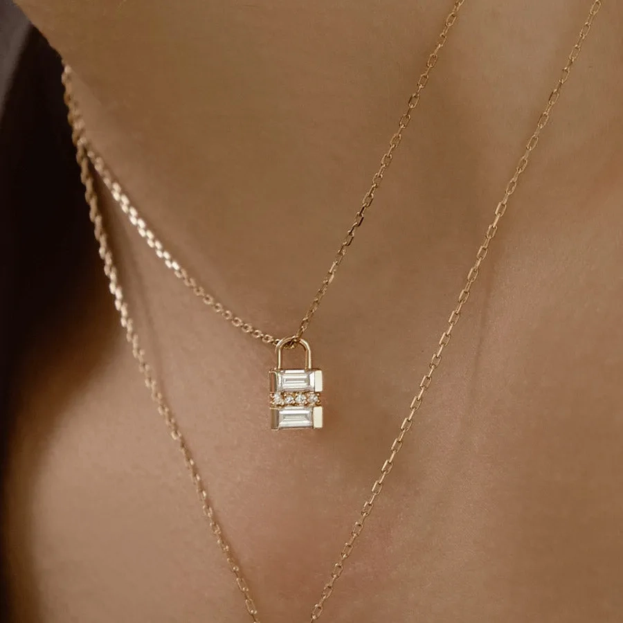 14k Shimmer Lock Necklace