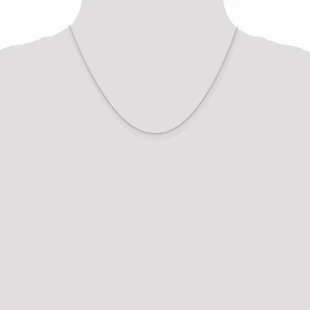 14k White Gold .6 mm Carded Cable Rope Chain | 6RW