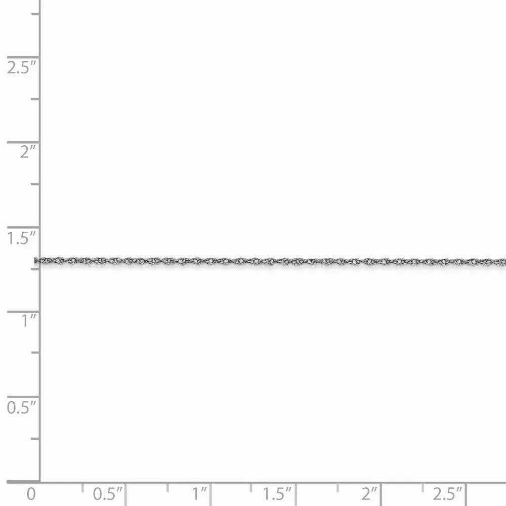 14k White Gold .6 mm Carded Cable Rope Chain | 6RW