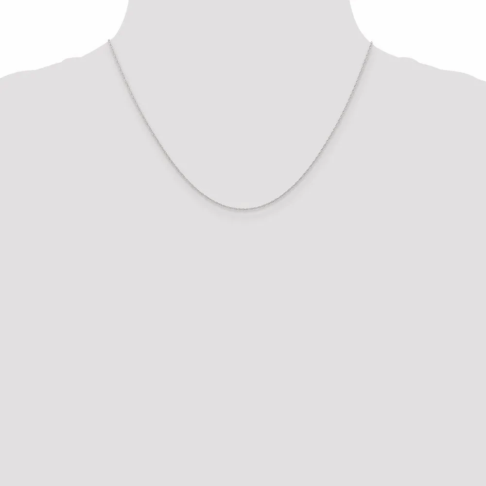 14k White Gold .6 mm Carded Cable Rope Chain | 6RW