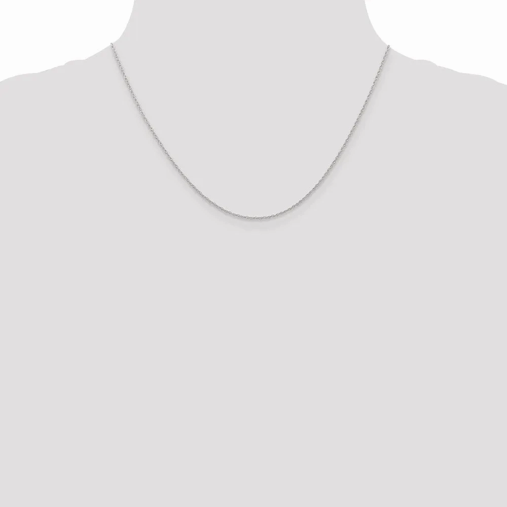 14k White Gold .7 mm Carded Cable Rope Chain | 7RW