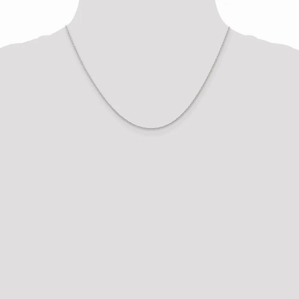 14k White Gold .7 mm Carded Cable Rope Chain | 7RW