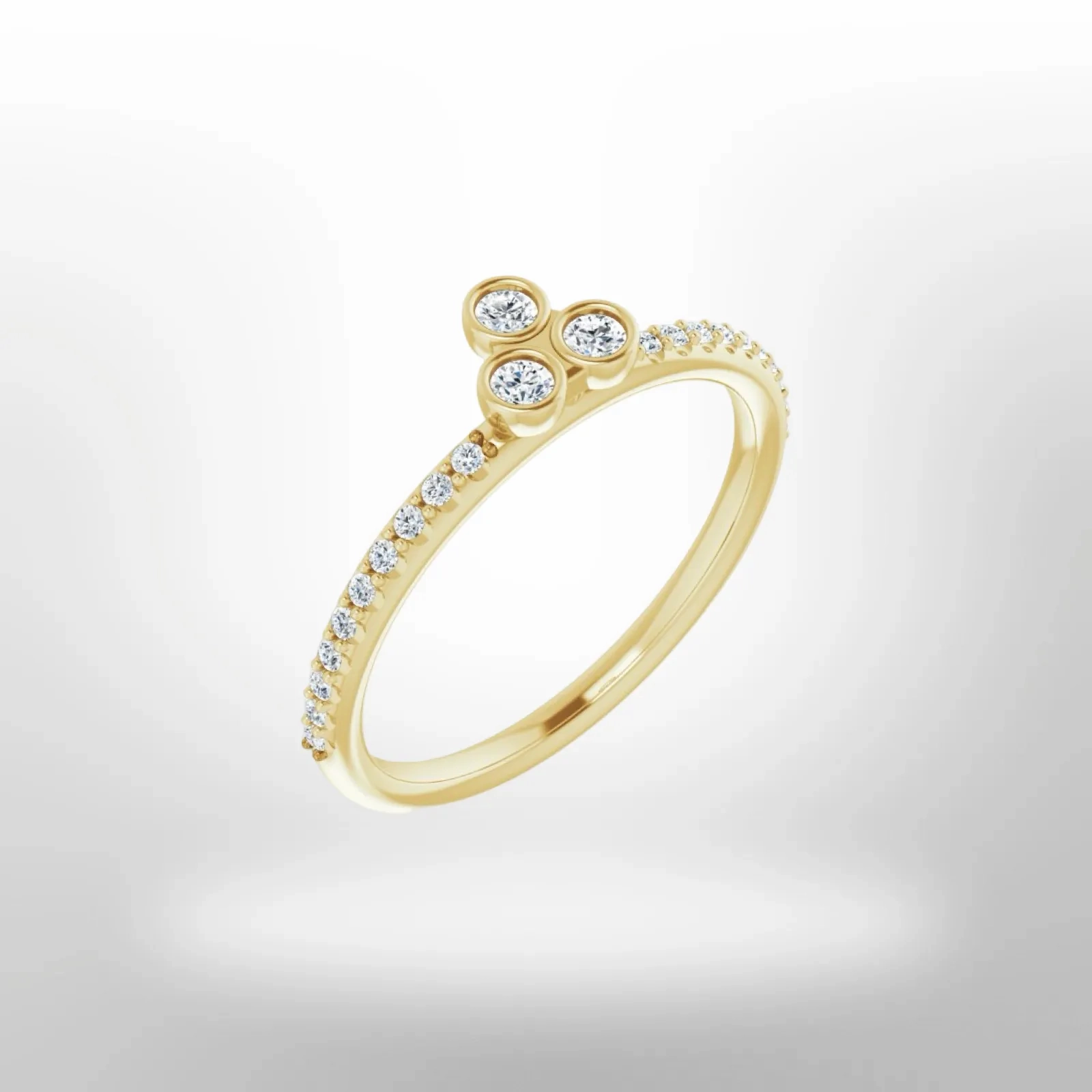 14K Yellow Gold 1/5 CTW Natural Diamond Stackable Ring