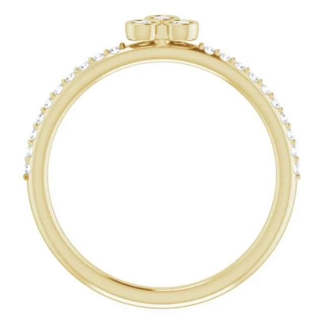 14K Yellow Gold 1/5 CTW Natural Diamond Stackable Ring