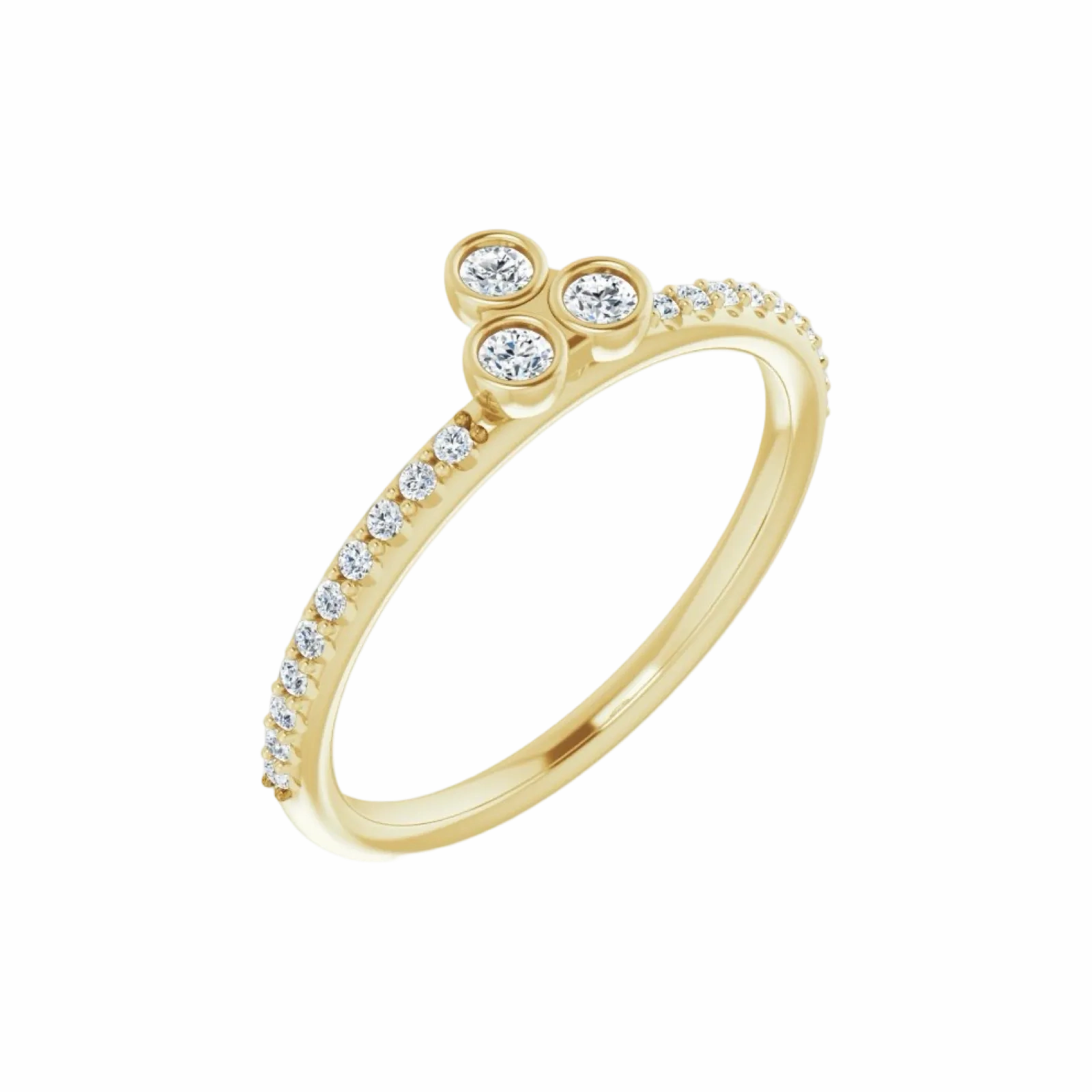 14K Yellow Gold 1/5 CTW Natural Diamond Stackable Ring