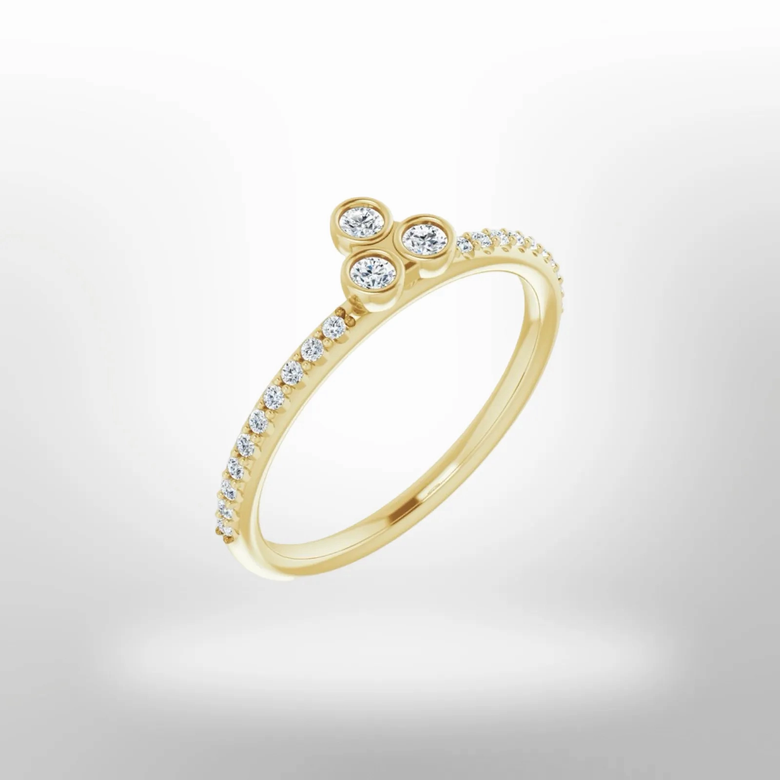 14K Yellow Gold 1/5 CTW Natural Diamond Stackable Ring
