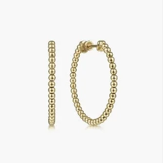 14K Yellow Gold 30mm Bujukan Classic Hoop Earrings