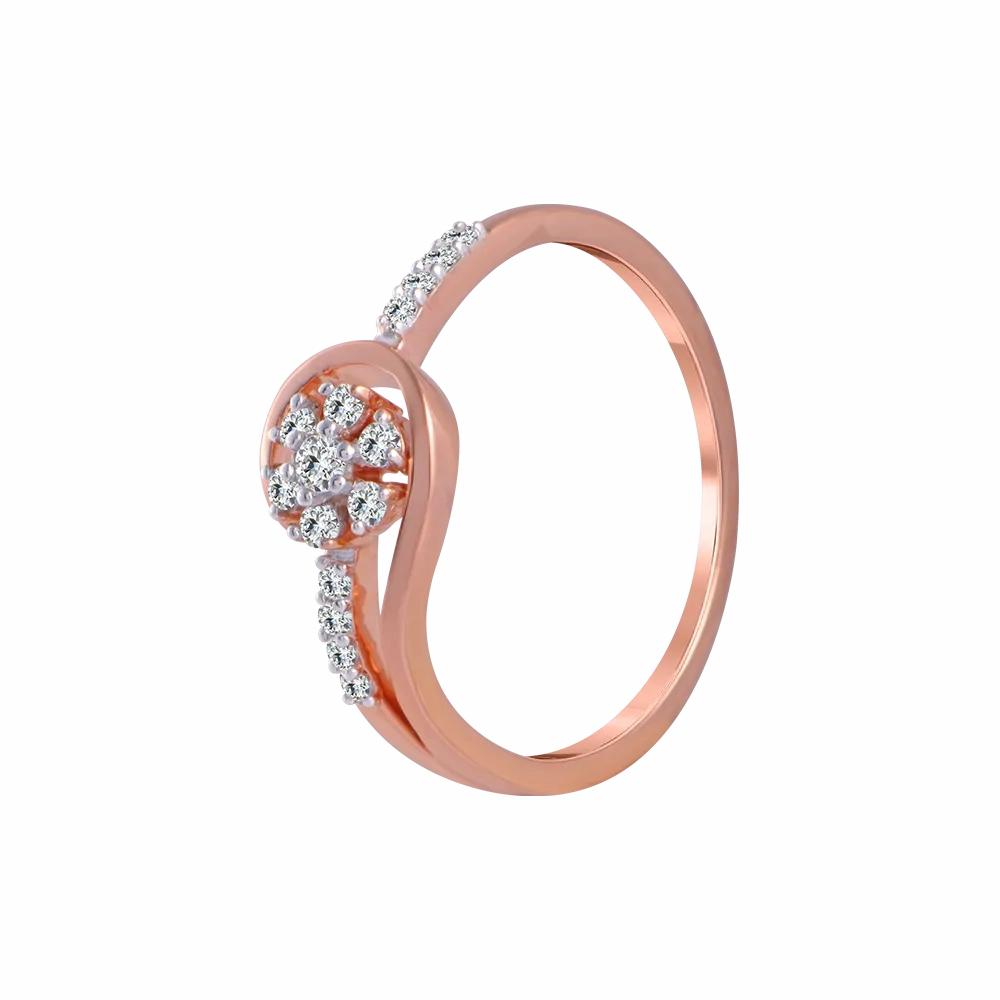 14KT (585) Rose Gold And Diamond Ring For Women