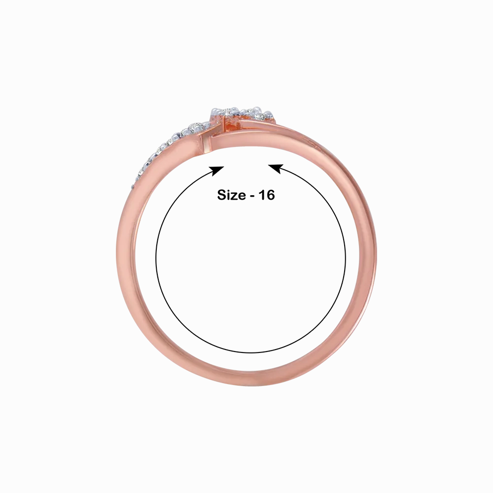 14KT (585) Rose Gold And Diamond Ring For Women