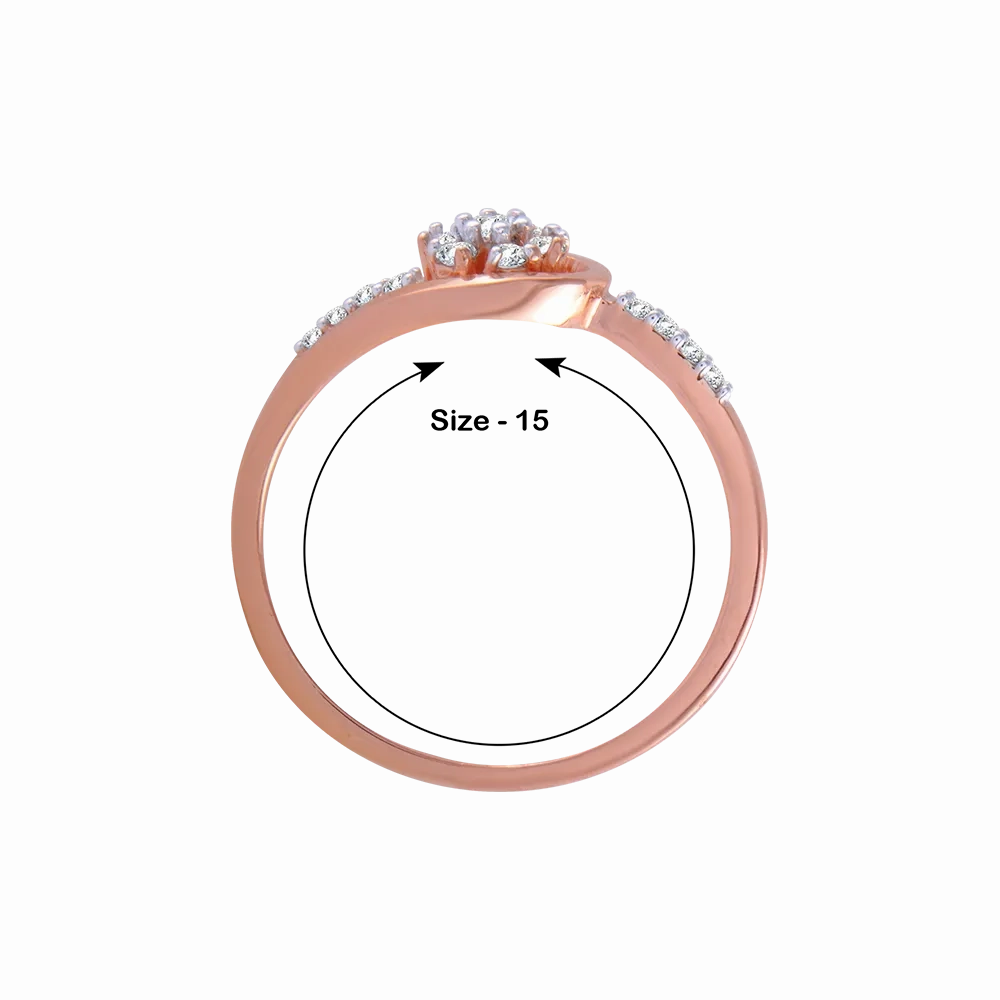 14KT (585) Rose Gold And Diamond Ring For Women