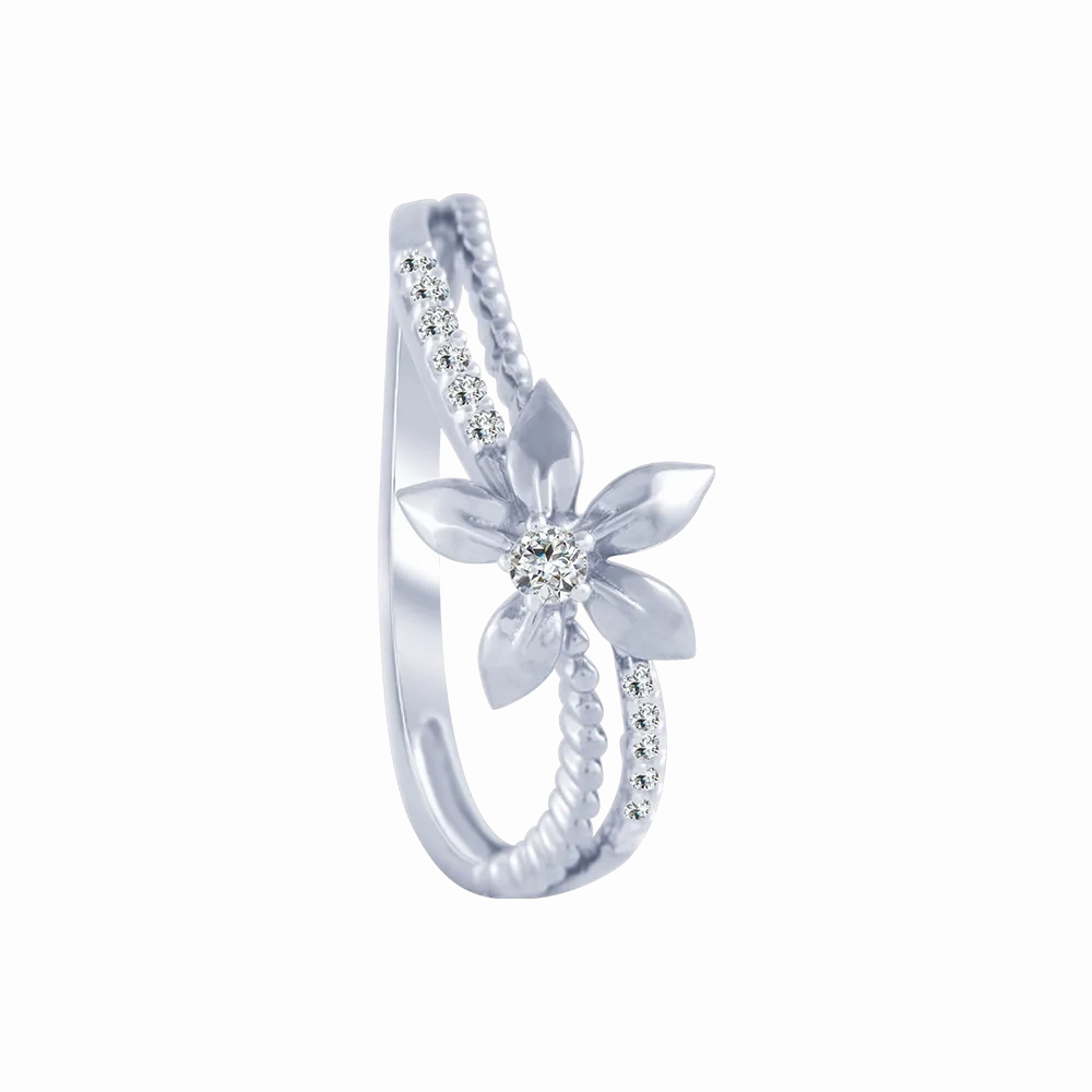 14KT (585) White Gold And Diamond Ring For Women