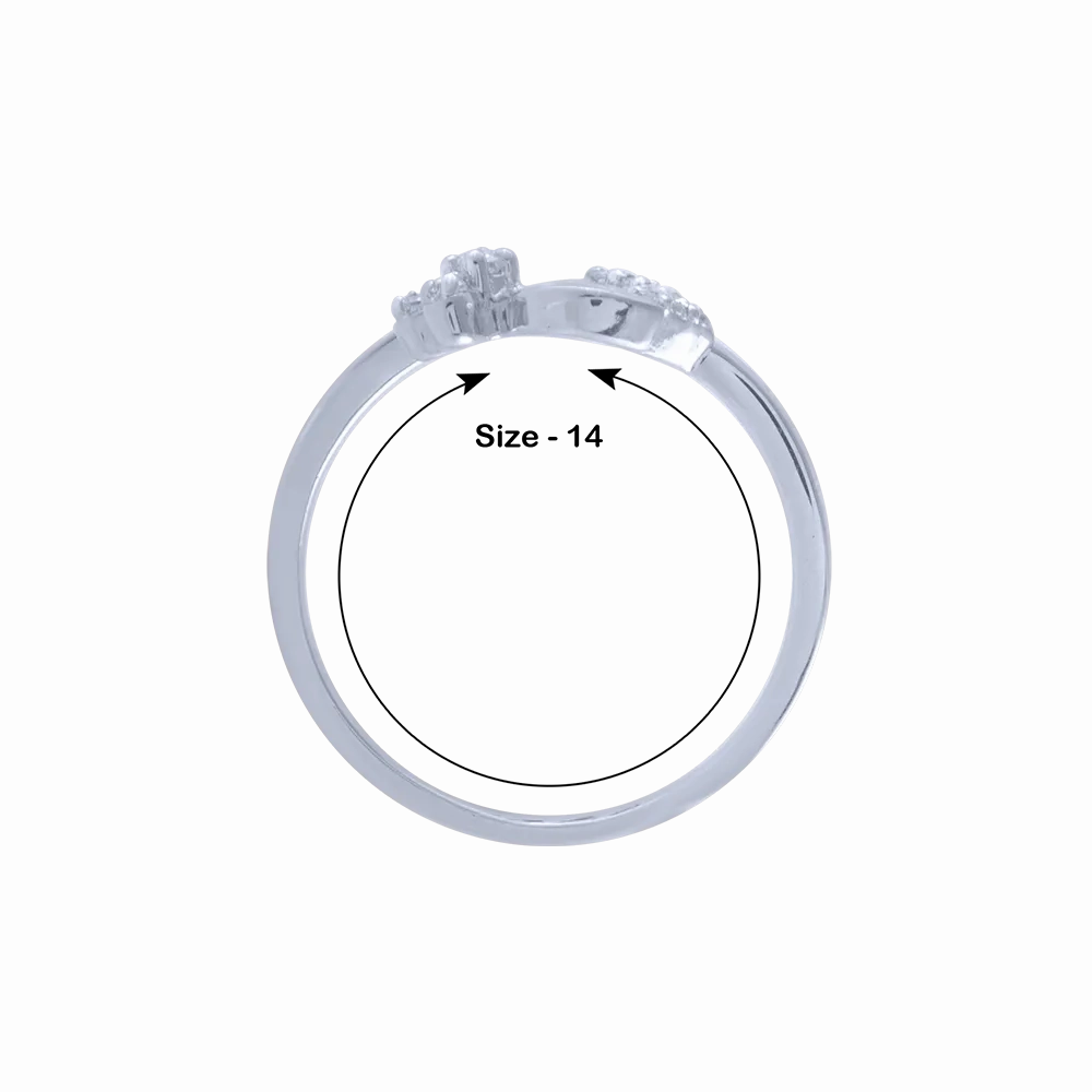 14KT (585) White Gold And Diamond Ring For Women