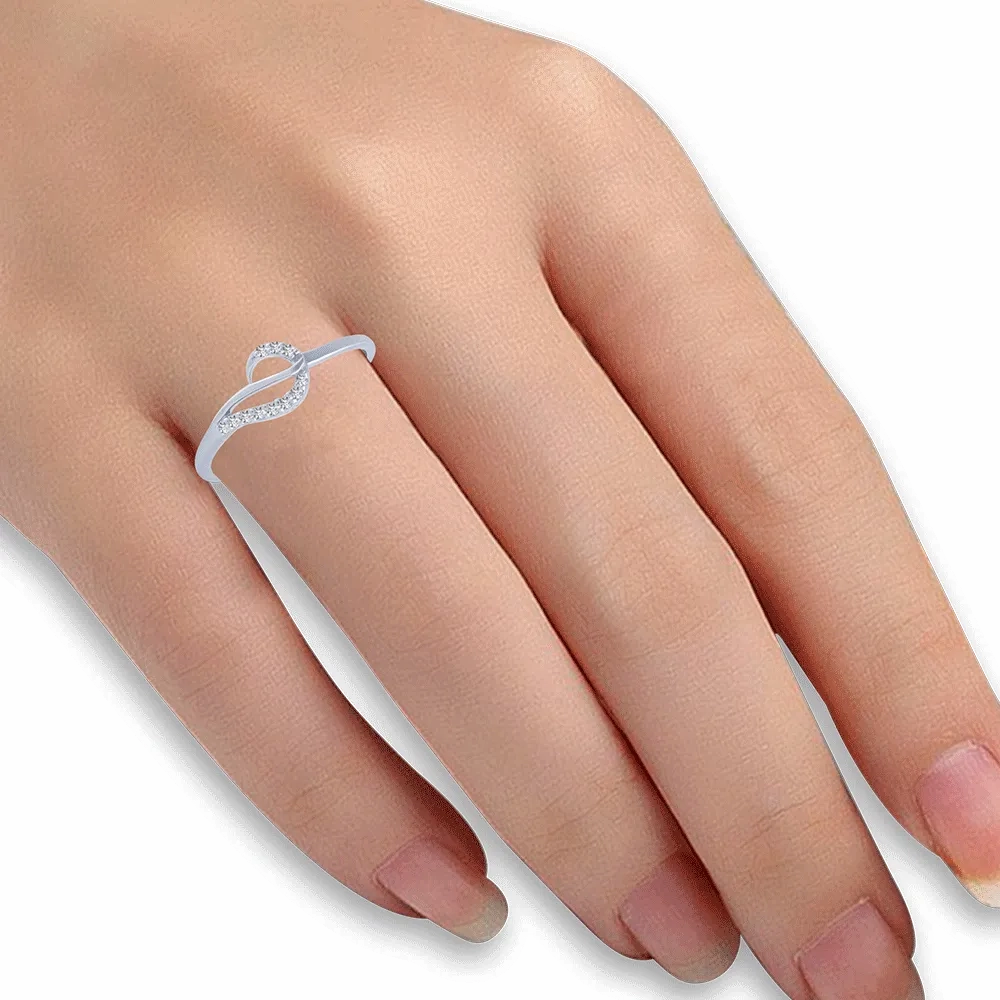 14KT (585) White Gold And Diamond Ring For Women
