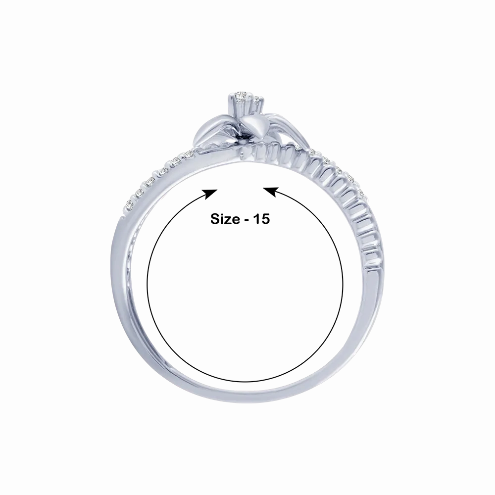 14KT (585) White Gold And Diamond Ring For Women