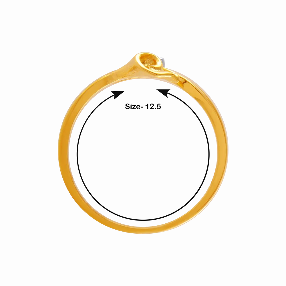 14KT (585) Yellow Gold And American Diamond Ring For Women