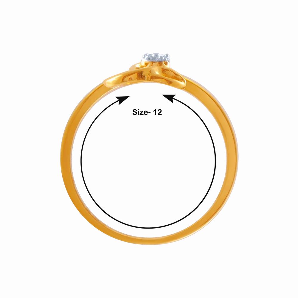 14KT (585) Yellow Gold And American Diamond Ring For Women