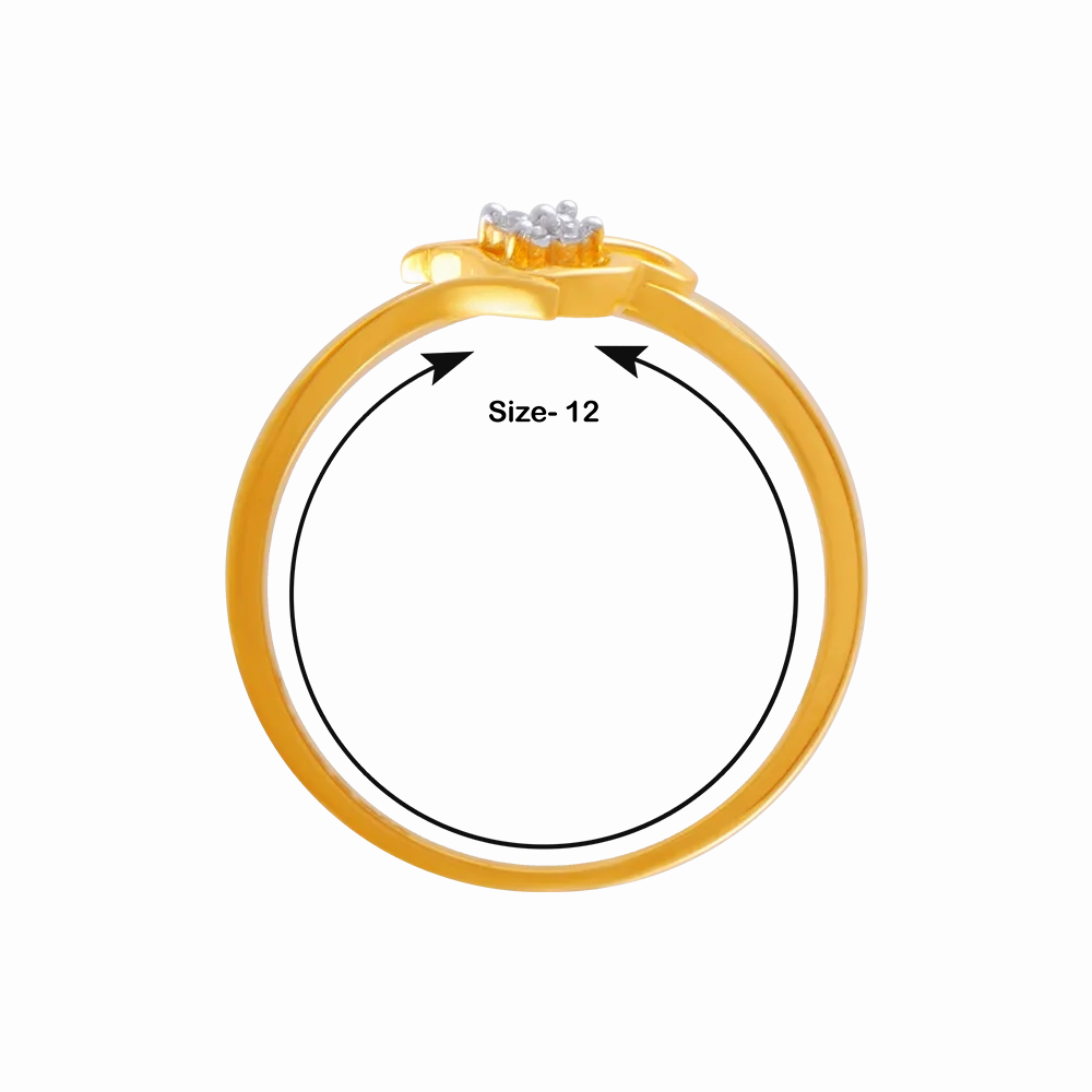 14KT (585) Yellow Gold And American Diamond Ring For Women