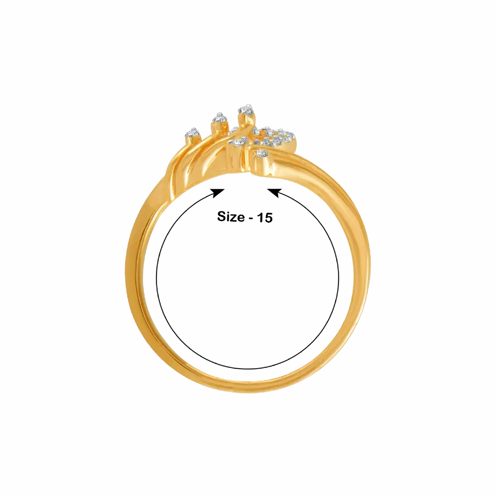 14KT (585) Yellow Gold And Diamond Ring For Women