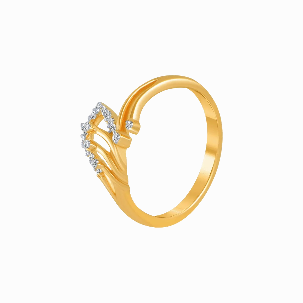 14KT (585) Yellow Gold And Diamond Ring For Women