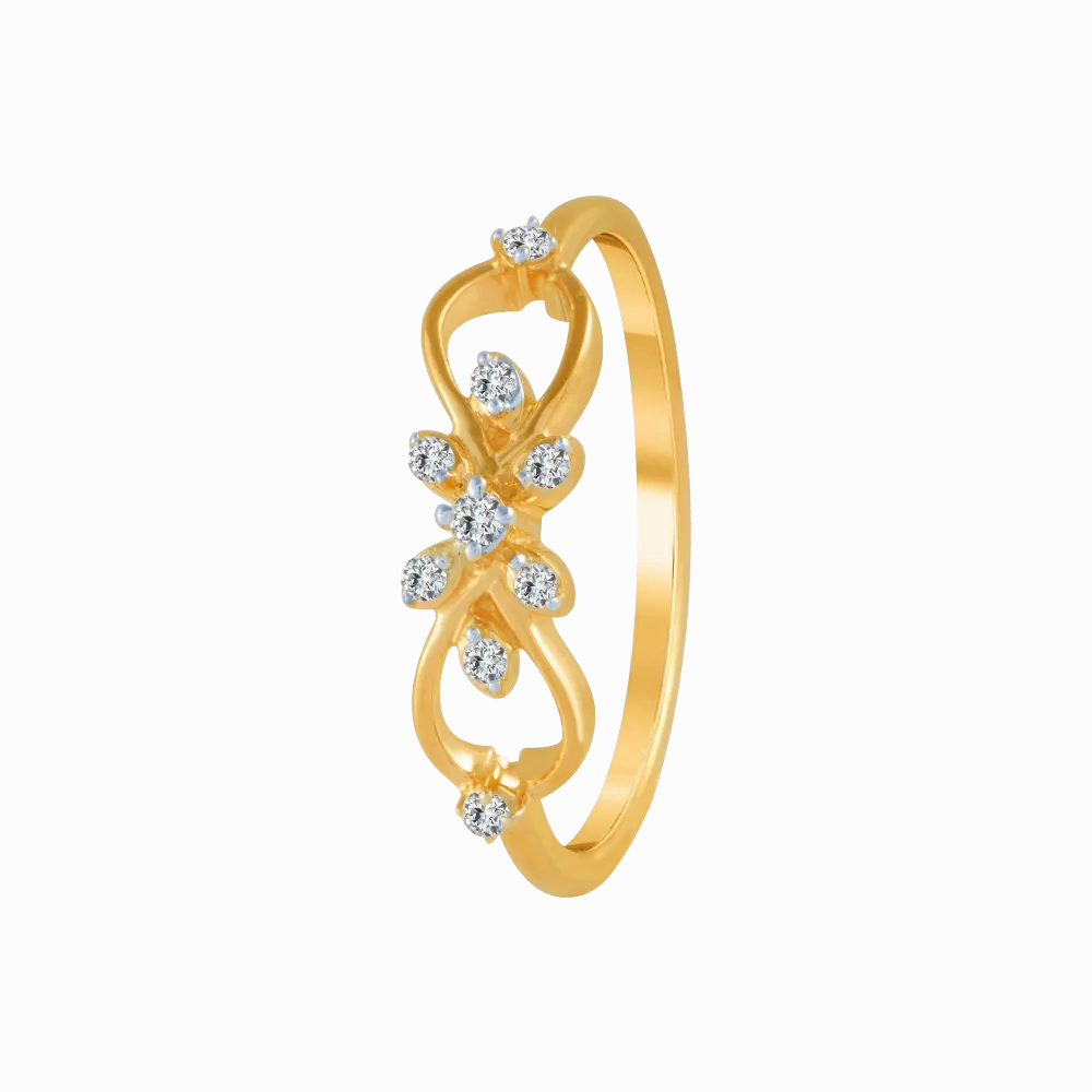 14KT (585) Yellow Gold And Diamond Ring For Women