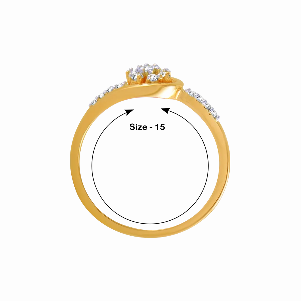14KT (585) Yellow Gold And Diamond Ring For Women